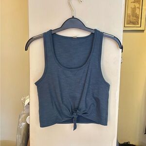 Beyond Yoga Navy Blue Tie-Front Crop Top Size Small